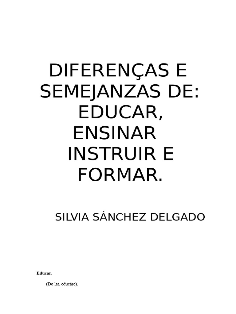 Diferenças entre Ensinar e Instruir | PDF | Moralidade