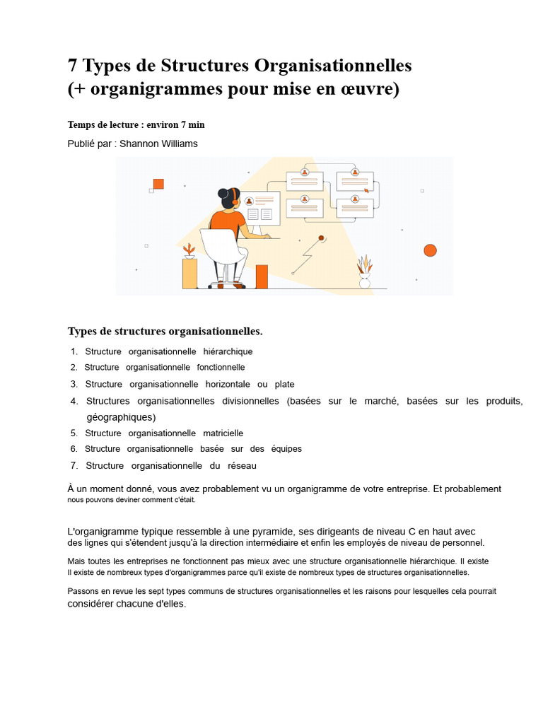 7 Types de Structures Organisationnelles | PDF | Business | Workflow