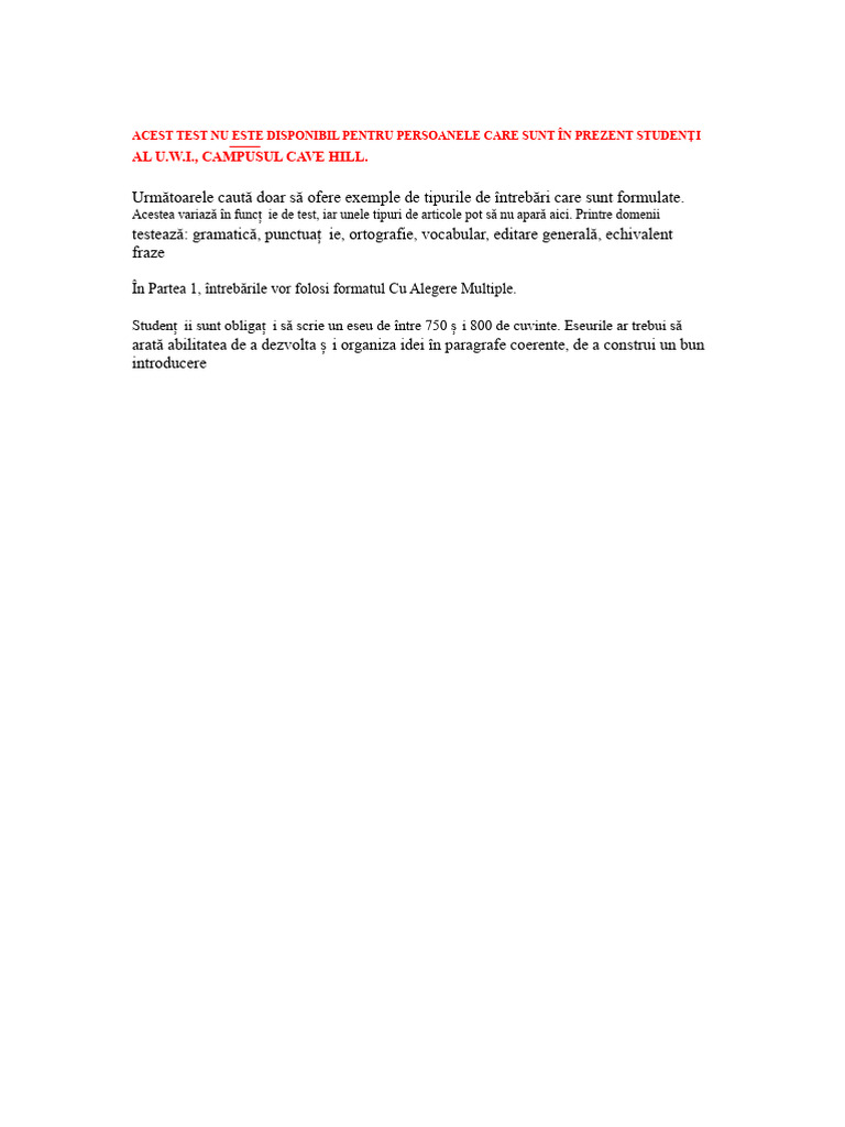 ELPT Sample - CHOL PDF | PDF