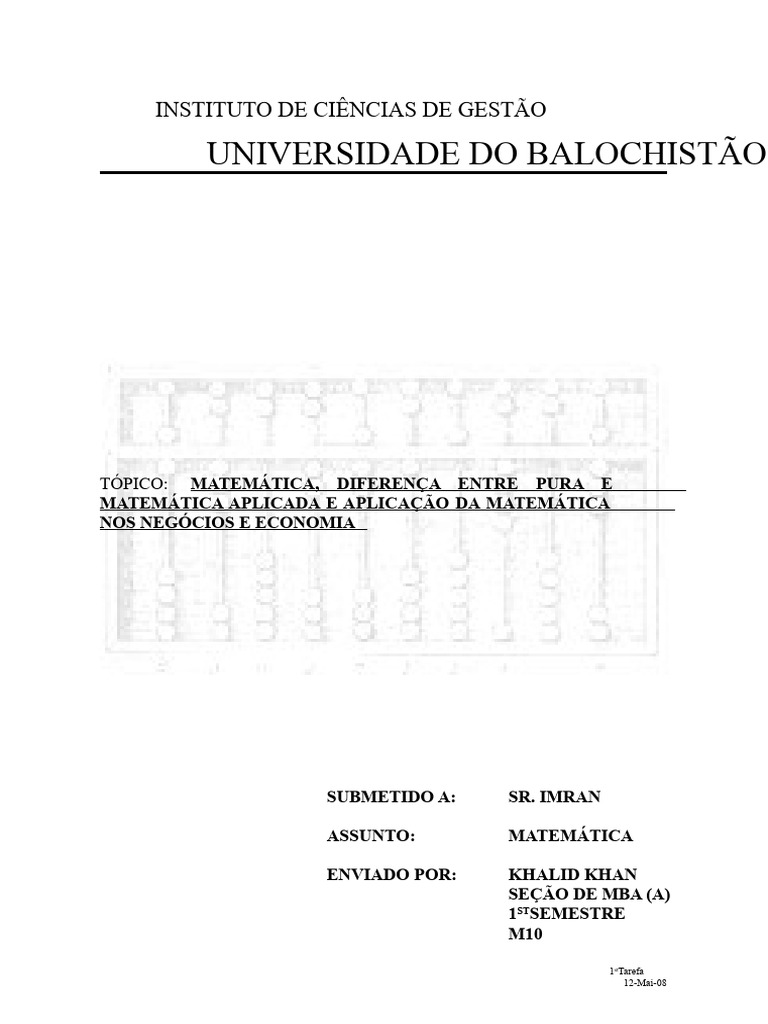 Diferenças entre Matemática Pura e Aplicada | PDF | Matemática | Science