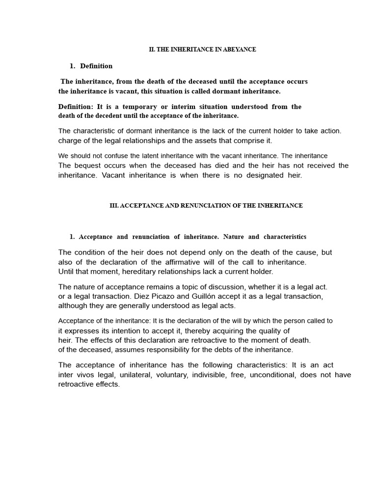 Understanding Inheritance Acceptance and Renunciation | PDF ...