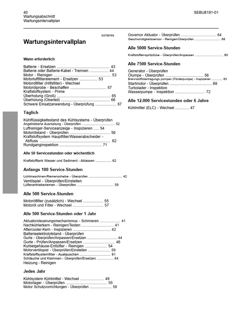 Perkins 4012 4012-46A DGNM Wartungsintervalle | PDF