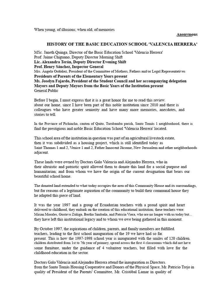 History of The School | PDF