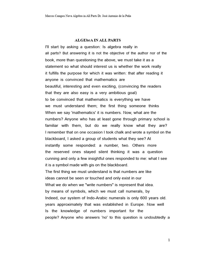 Understanding Algebra's Importance | PDF | Numbers | Mathematics