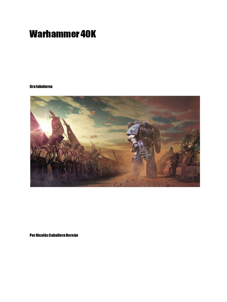 Warhammer 40K, Gra Fabularna (Nieoficjalna) | PDF
