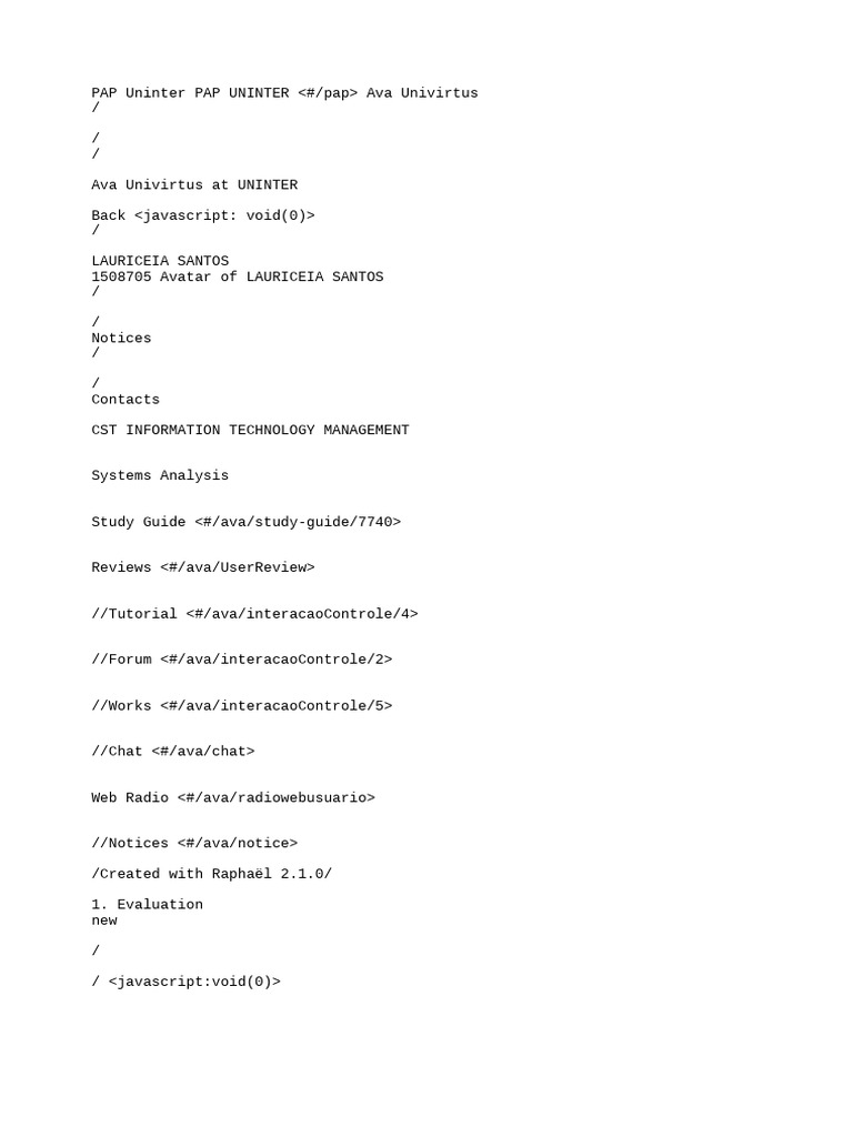 Systems Analysis Study Guide for UNINTER | PDF | Unified Modeling ...