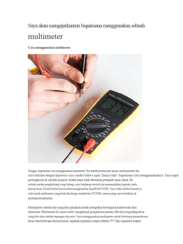 Panduan Lengkap Menggunakan Multimeter | PDF