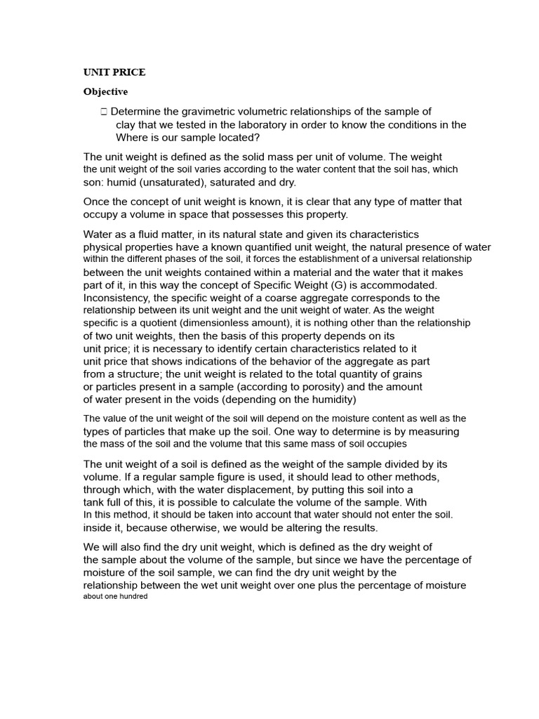 Understanding Unit Weights in Soil | PDF | Physical Sciences | Applied ...