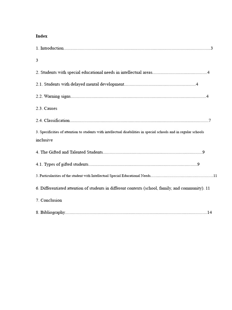 Students With Intellectual Special Educational Needs | PDF ...