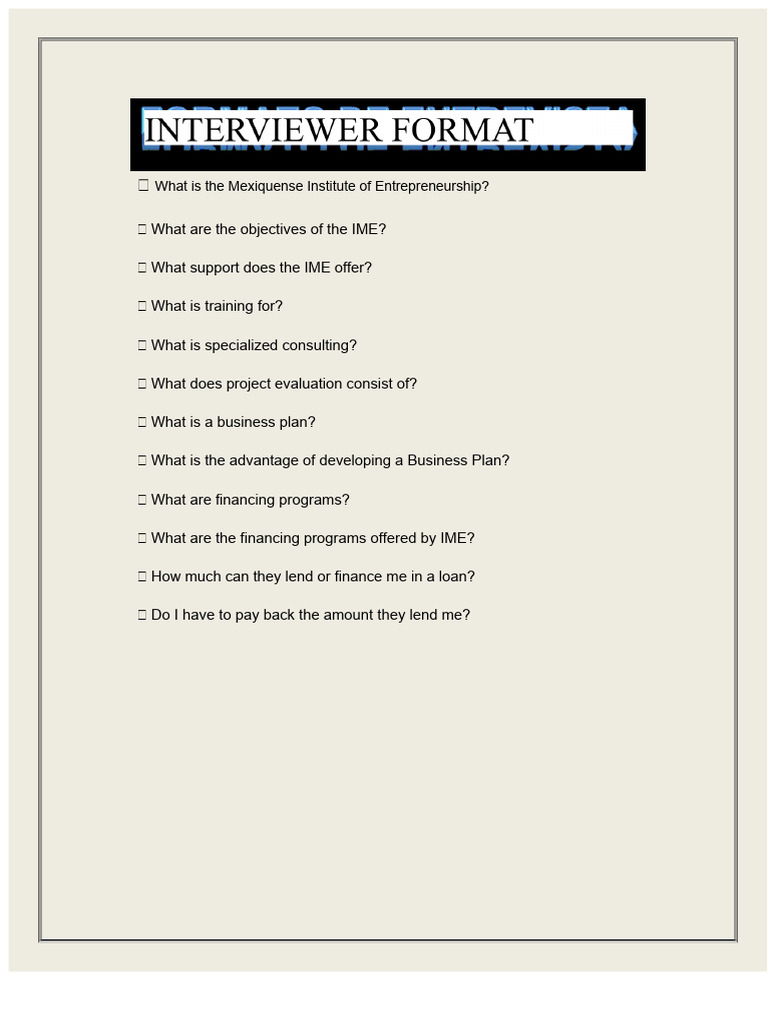 Interview Format | PDF