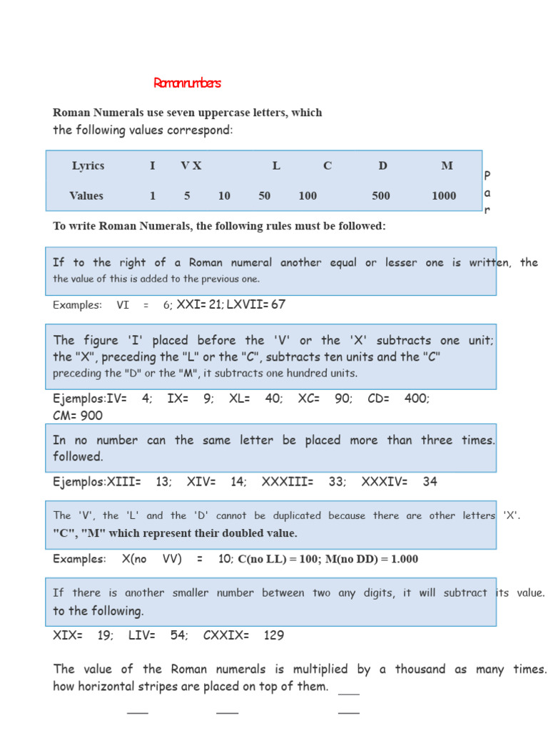 Understanding Roman Numerals PDF Mathematical Notation