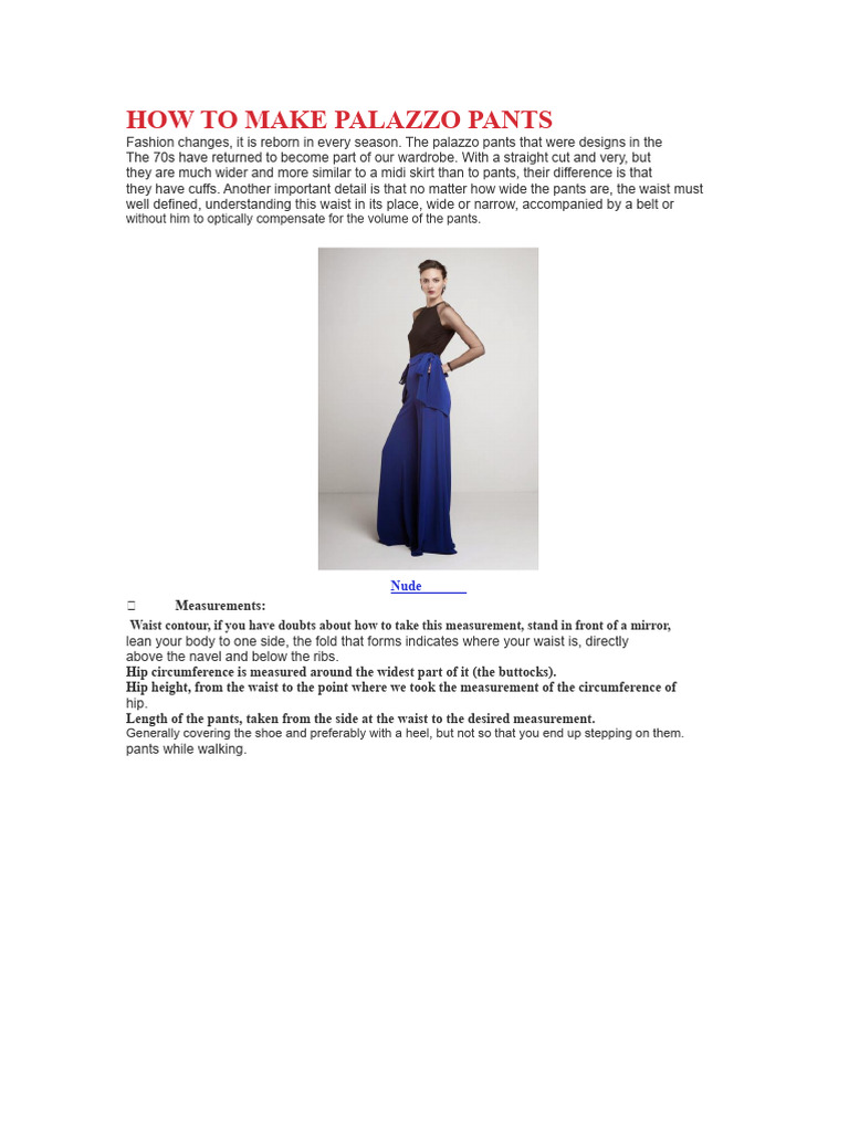 Pants Manual | PDF | Seam (Sewing) | Waist