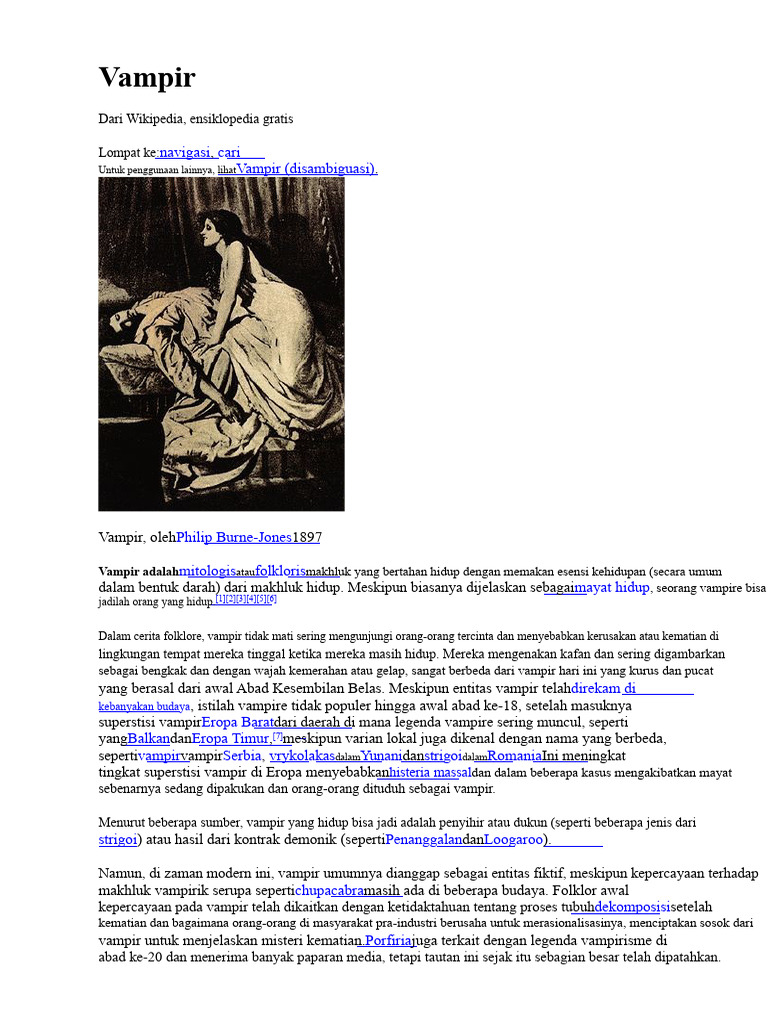 Sejarah dan Folklor Vampir | PDF