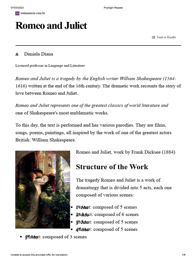 Romeo and Juliet - All Subject | PDF | Characters In Romeo And Juliet ...