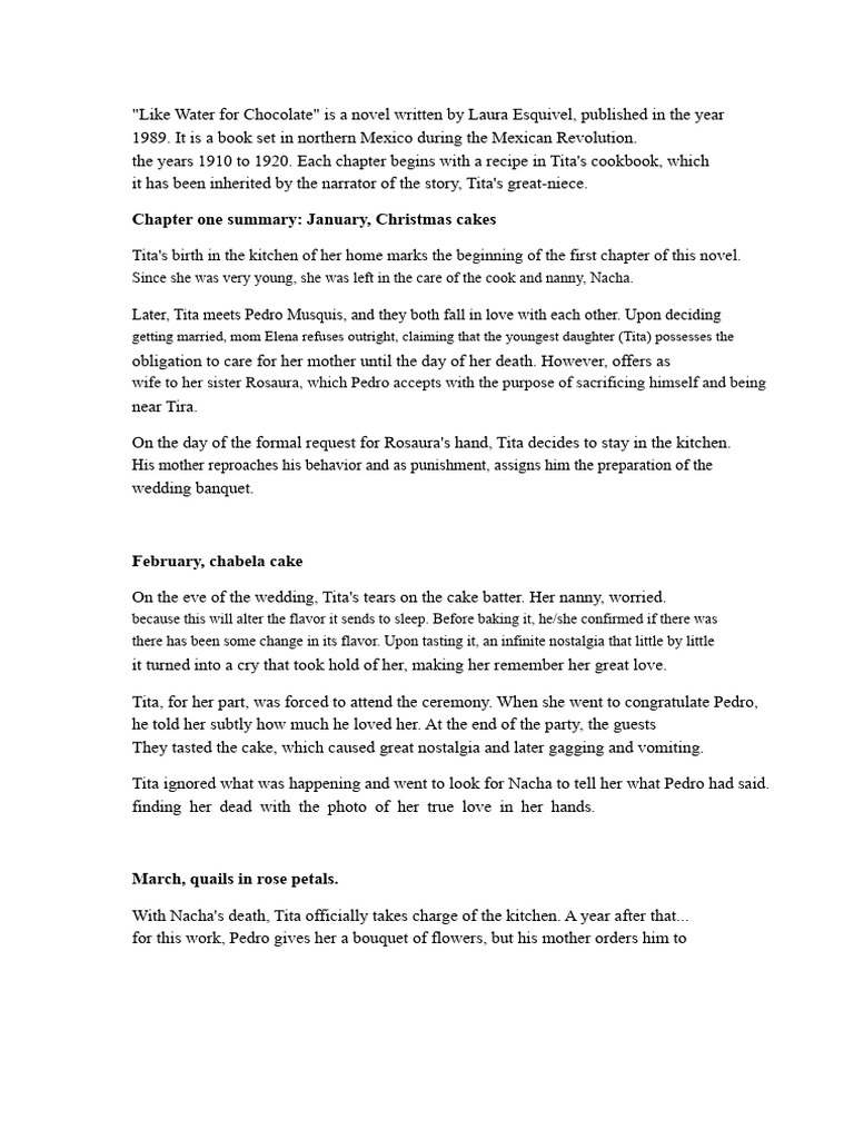 Like Water For Chocolate PDF Foods