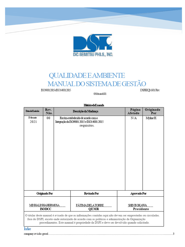 Sistema de Gestão ISO 9001 e 14001 | PDF | Gestão de qualidade ...