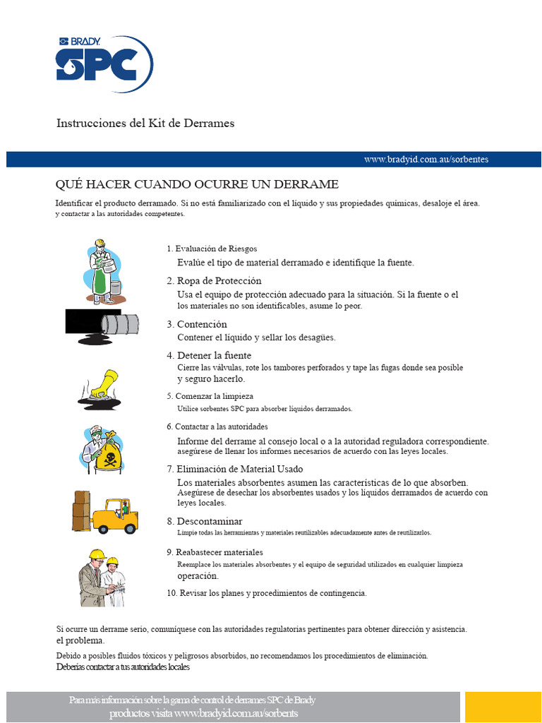 Instrucciones para Manejo de Derrames | PDF