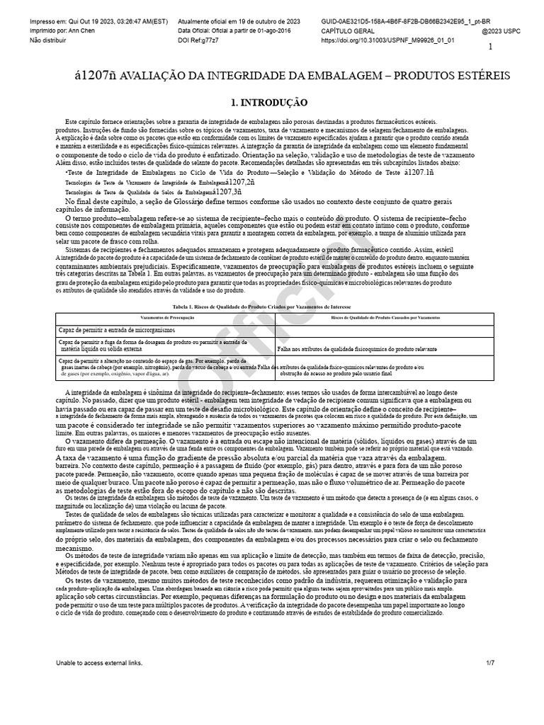 Usp 1207 | PDF | Pressão | Gases