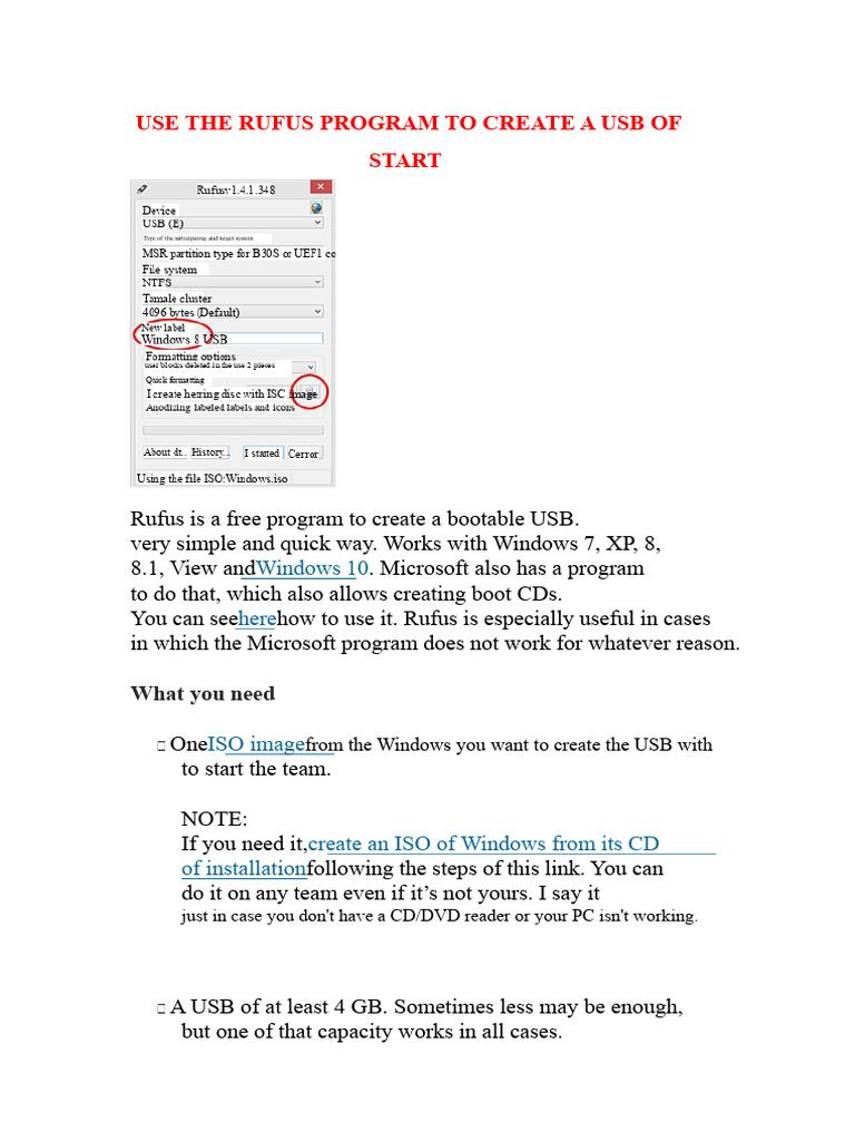 Create Bootable USB with Rufus | PDF | Microsoft Windows | Booting