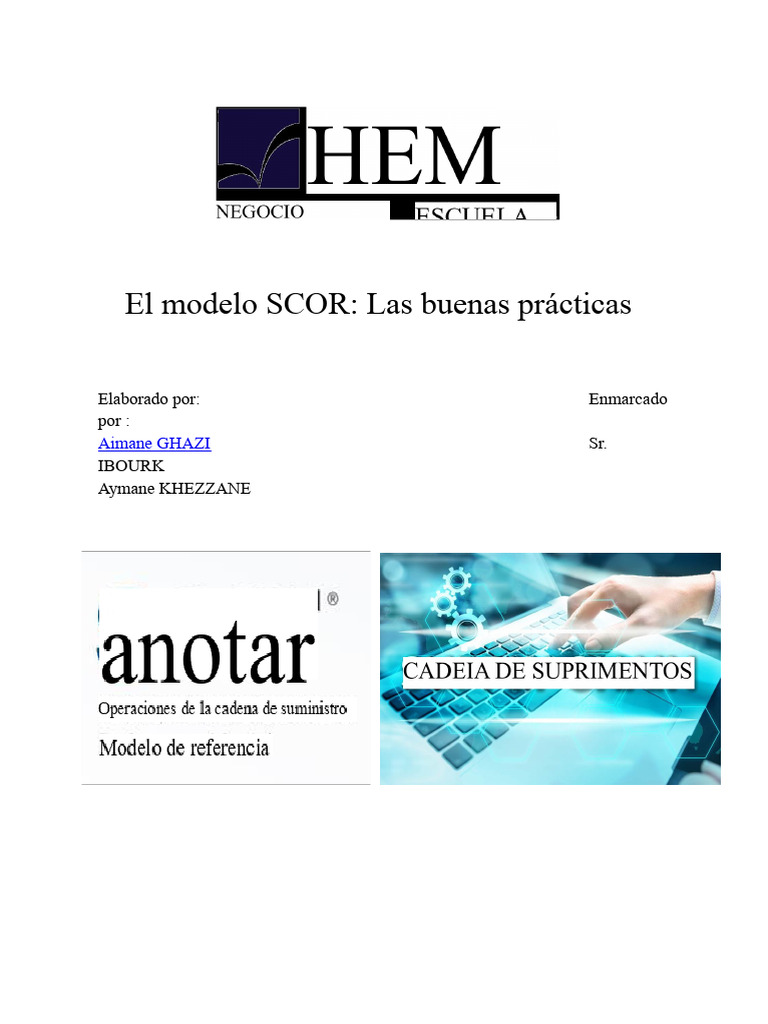Buenas Prácticas del Modelo SCOR | PDF | Logística | Gestión de la ...