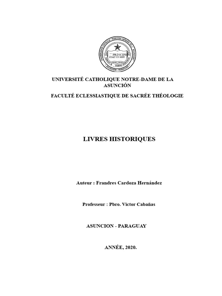 Analyse des Livres Historiques de la Bible | PDF | Livres des Rois ...