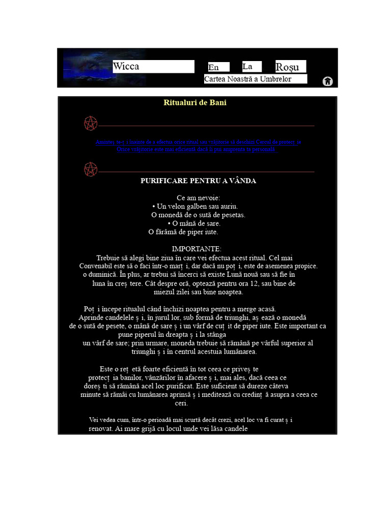 Ritualuri de Bani 1 | PDF