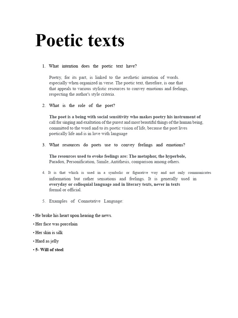 Understanding Poetic Texts and Techniques | PDF