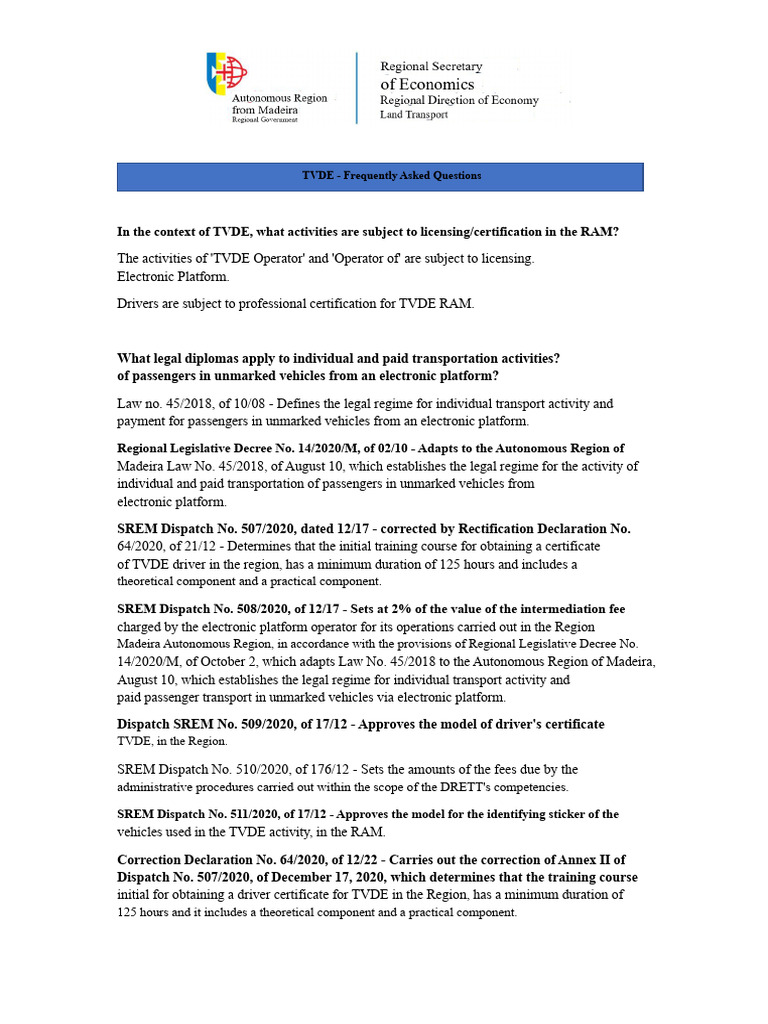 TVDE Operator License Guidelines | PDF | Criminal Record | Identity ...