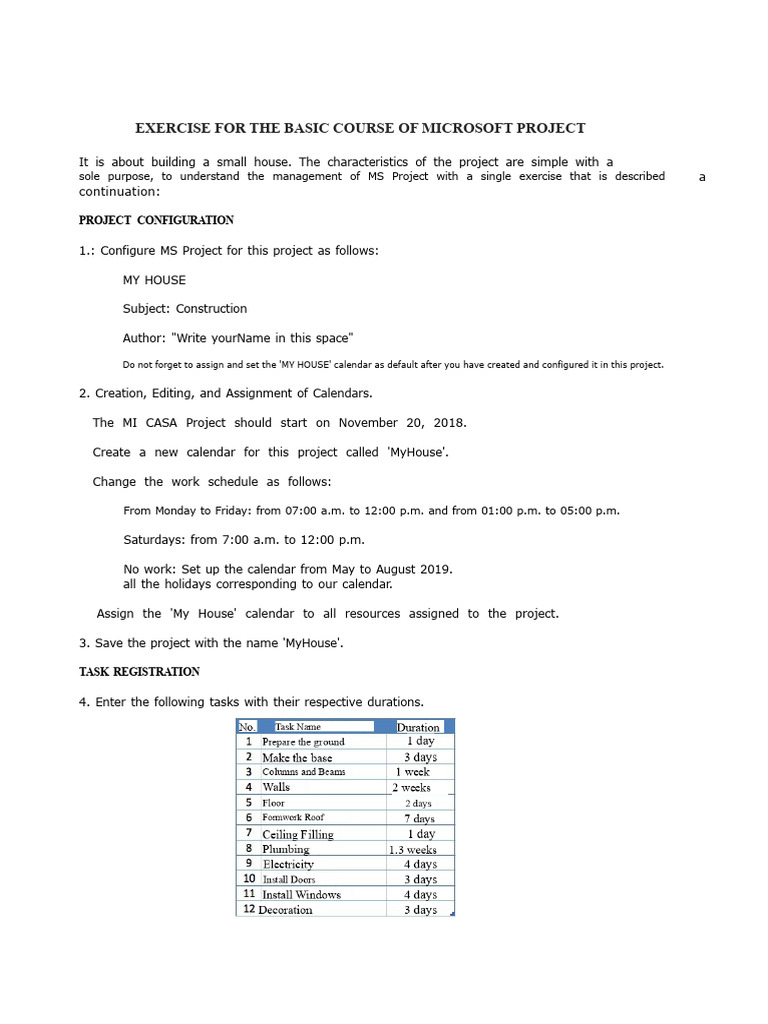 Project Exercise | PDF