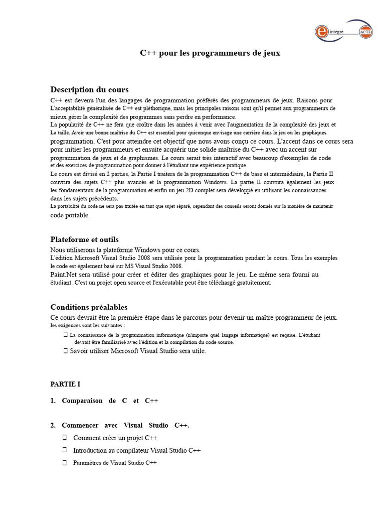 C++ pour la programmation de jeux | PDF | Pointeur (programmation ...