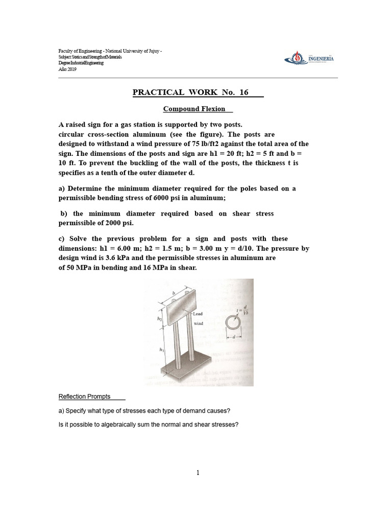 Compound Flexion in Structural Engineering | PDF | Bending | Stress ...