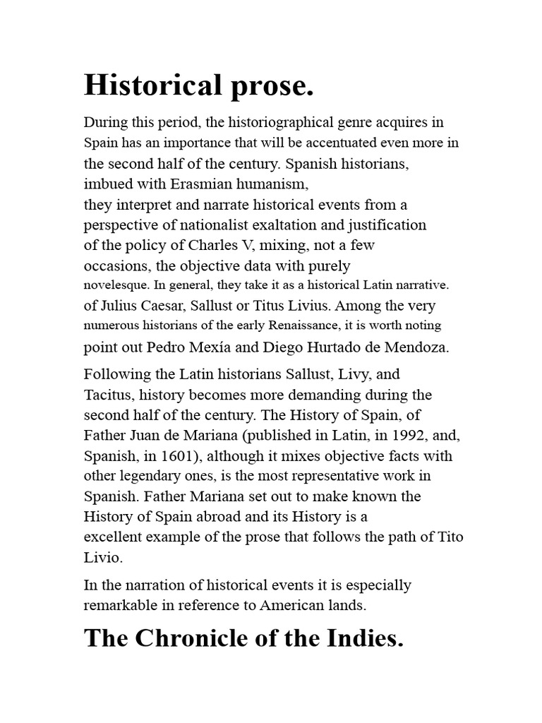 The Historical Prose | PDF | Rhetoric | Narrative