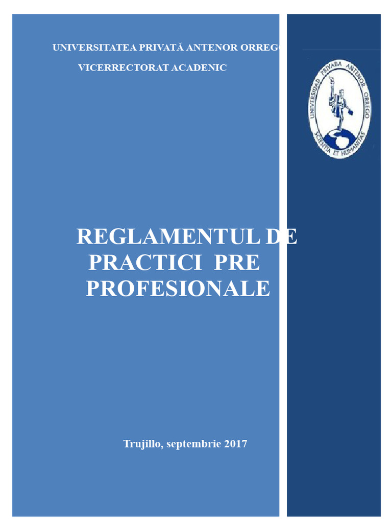 Regulament Pentru Practici Pre-Profesionale | PDF