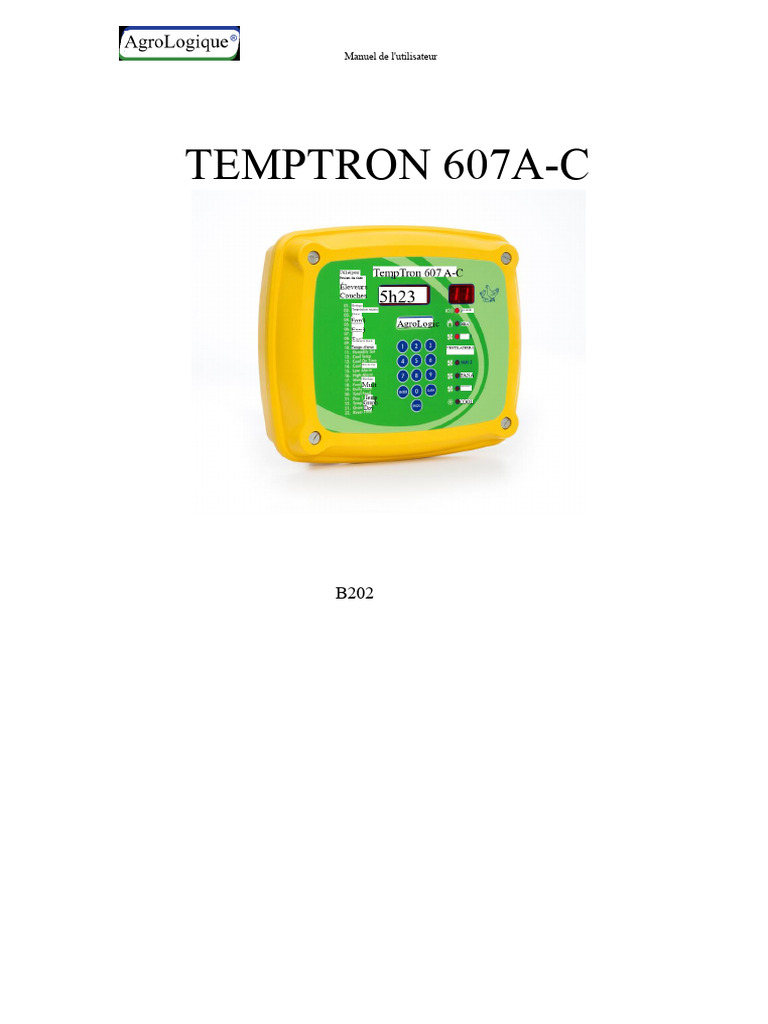 Manuel d'utilisation Temptron 607A-C | PDF | Température