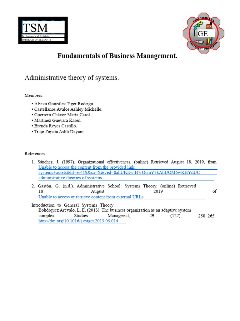 1.3.4. Administrative Theory of Systems PDF | PDF | System | Systems Theory