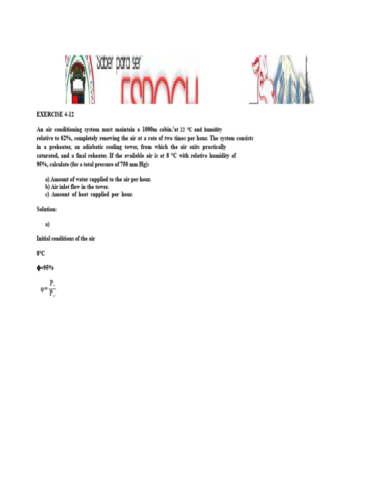Air Conditioning System Calculations | PDF | Humidity | Evaporation