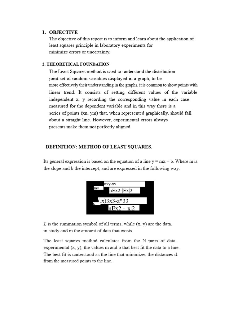 Least Squares Method in Experiments | PDF | Least Squares | Errors And ...
