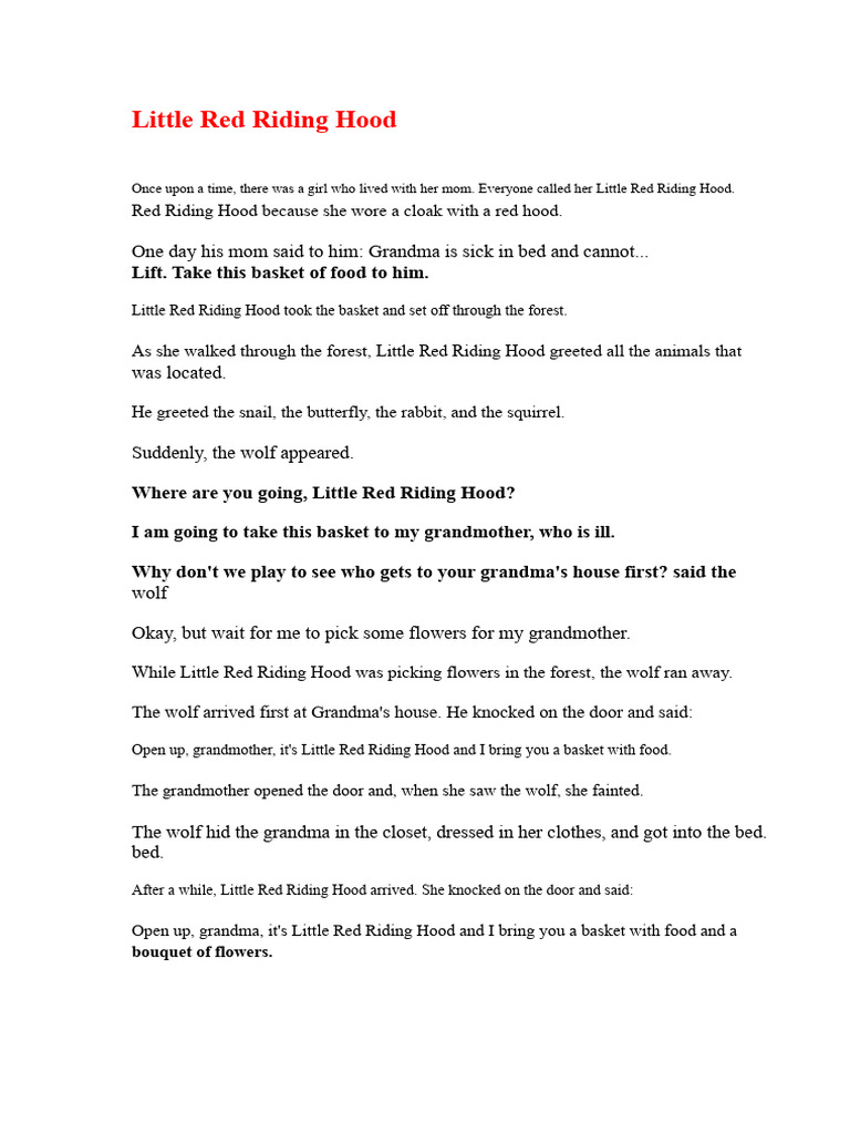 Little Red Riding Hood: A Classic Tale | PDF | Little Red Riding Hood