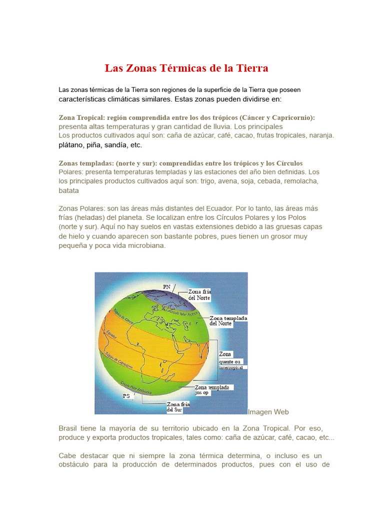 Las Zonas Térmicas de La Tierra | PDF | Zona tropical | Tierra
