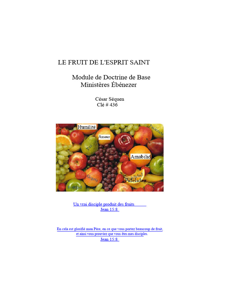 Les 12 Fruits de l'Esprit Saint | PDF | La patience | Amour
