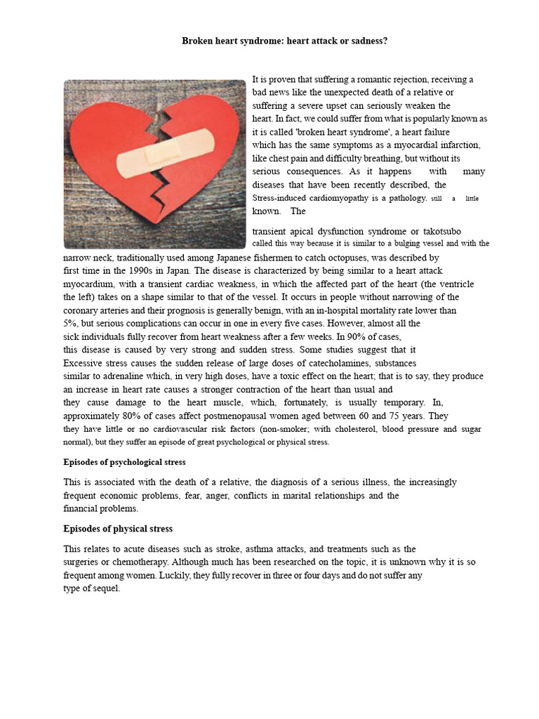 Understanding Broken Heart Syndrome | PDF | Myocardial Infarction ...