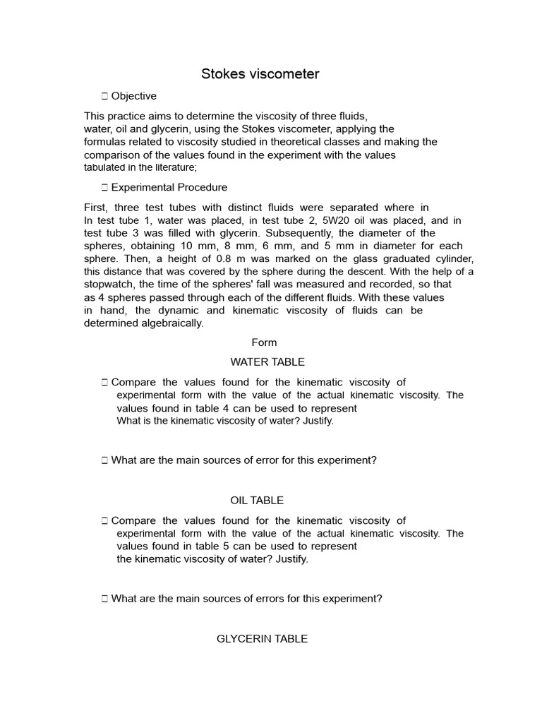 Viscosity Report | PDF