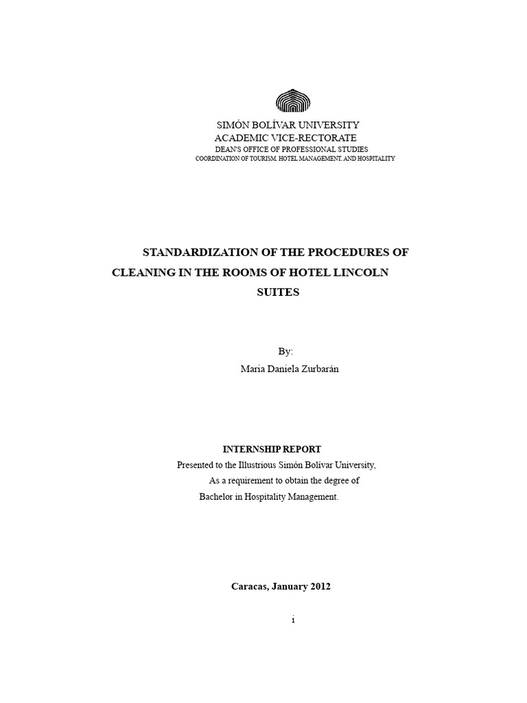 Standardizing Hotel Room Cleaning Procedures | PDF | Housekeeping ...
