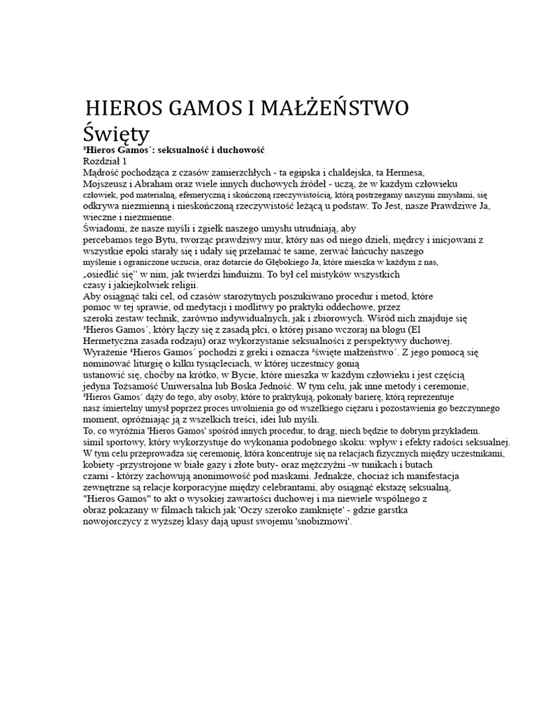Hieros Gamos I Święte Małżeństwo | PDF