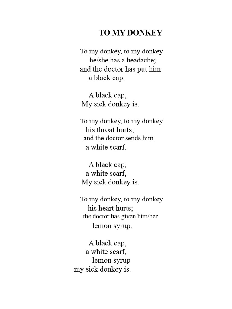 To My Donkey PDF | PDF
