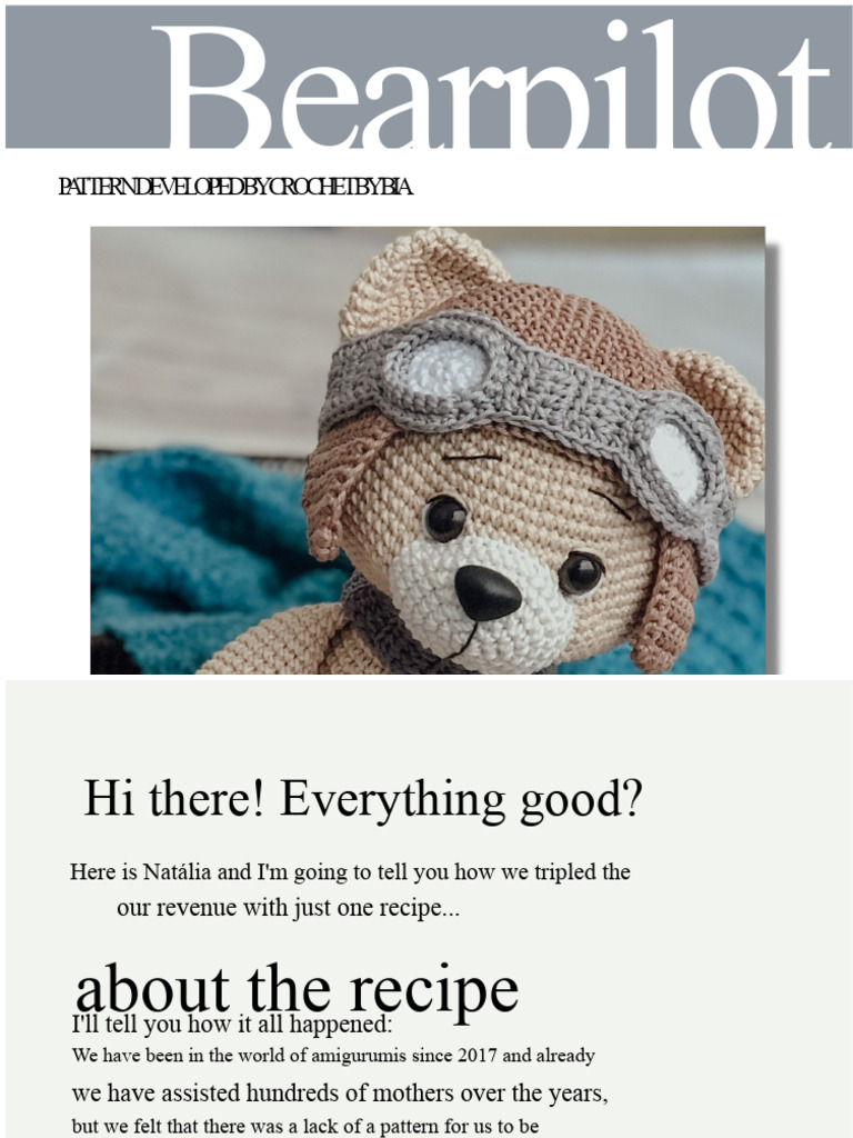 Amigurumi Aviator Bear Pattern Guide | PDF | Amigurumi | Crafts