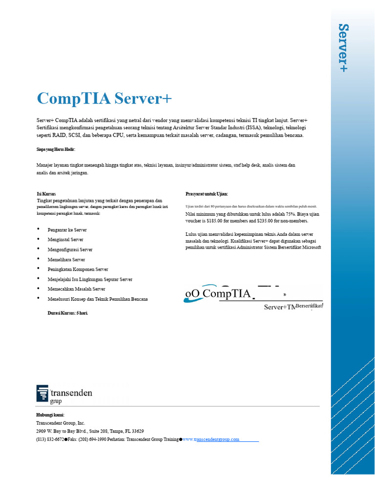 CompTIA Server Plus | PDF