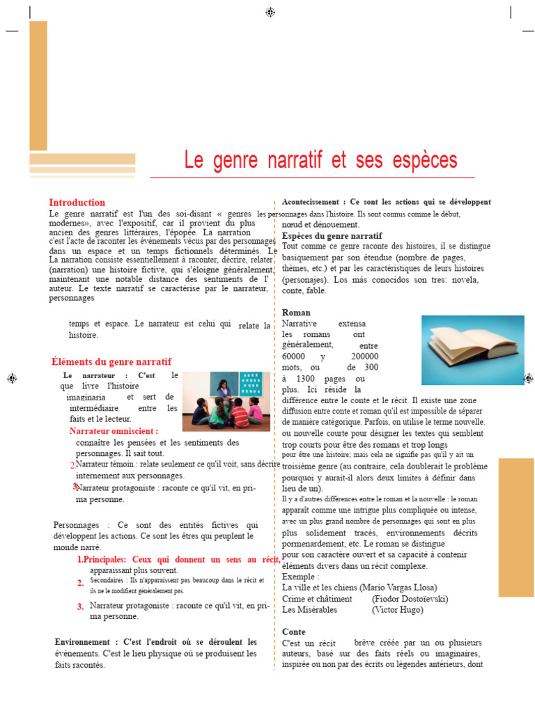 Comprendre le genre narratif et ses types | PDF | Romans | Les misérables