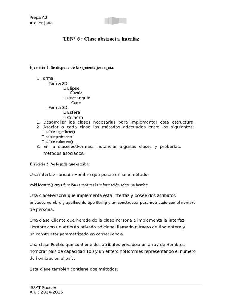 TP6 Clase Abstracta-Interfaz | PDF | Java (lenguaje de programación ...