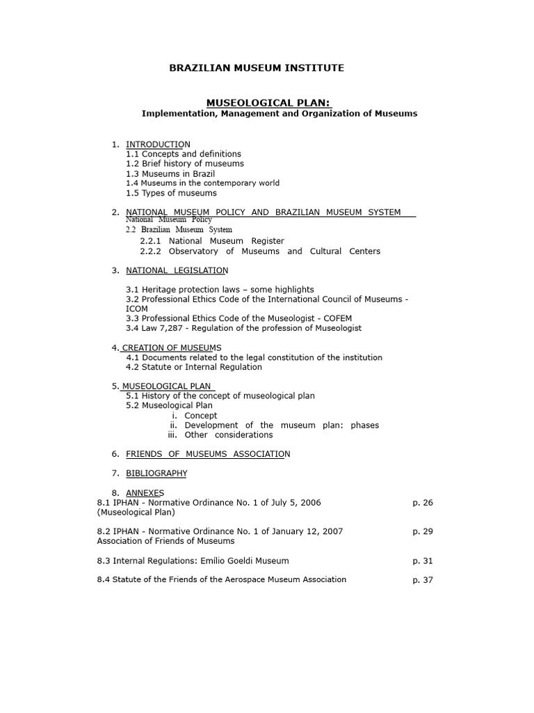 Brazilian Museum Institute: Management Guide | PDF | Museum | Muse